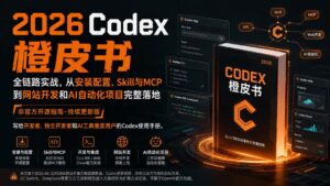 （20105期）2026Codex橙皮书：全链路实战，从安装配置、Skill与MCP到网站开发和AI自动化项目完整落地