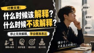 （20223期）付费文章：什么时候该解释？什么时候不该解释？