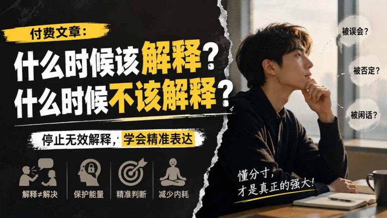 （20223期）付费文章：什么时候该解释？什么时候不该解释？