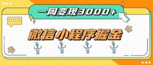 （20194期）一周3000+的微信小程序，通过四种变现方式稳定增收，最强积累型副业