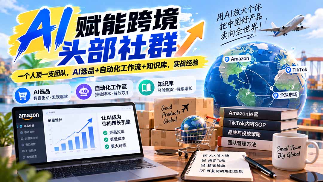 (20395期)AI赋能跨境头部社群-更新9月:一个人顶一支团队,AI选品+自动化工作流+知识库,实战经验 (20395期)AI赋能跨境头部社群-更新9月:一个人顶一支团队,AI选品+自动化工作流+知识库,实战经验