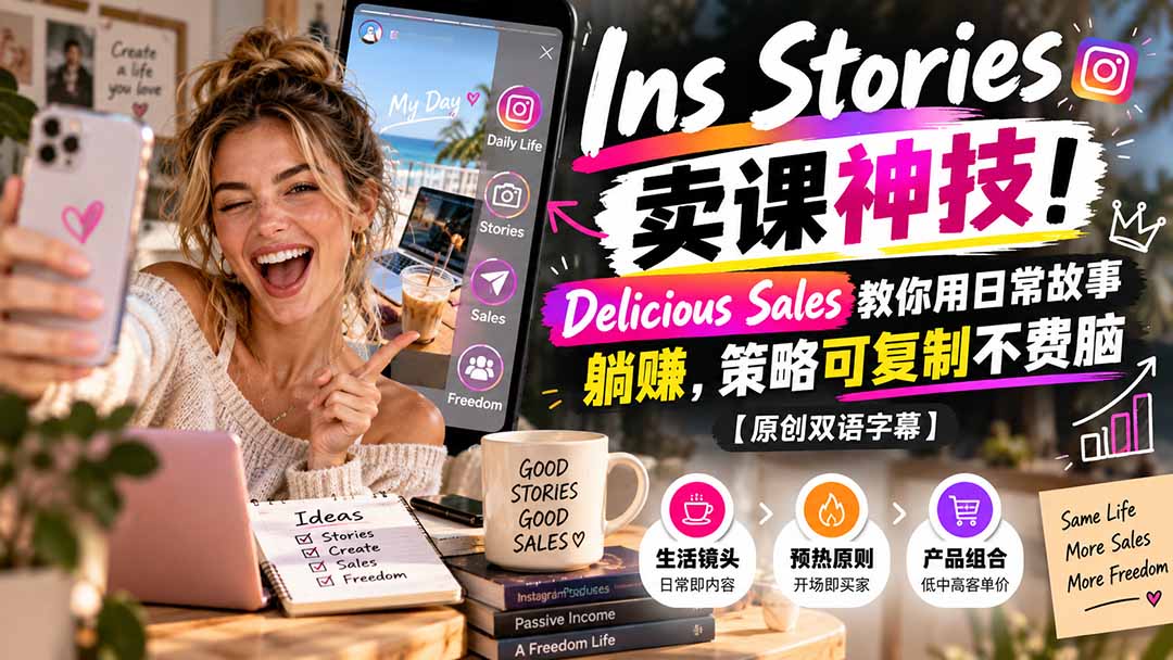 Ins Stories 卖课神技!Delicious Sales 教你用日常故事躺赚,策略可复制不费脑【原创双语字幕】 Ins Stories 卖课神技!Delicious Sales 教你用日常故事躺赚,策略可复制不费脑【原创双语字幕】