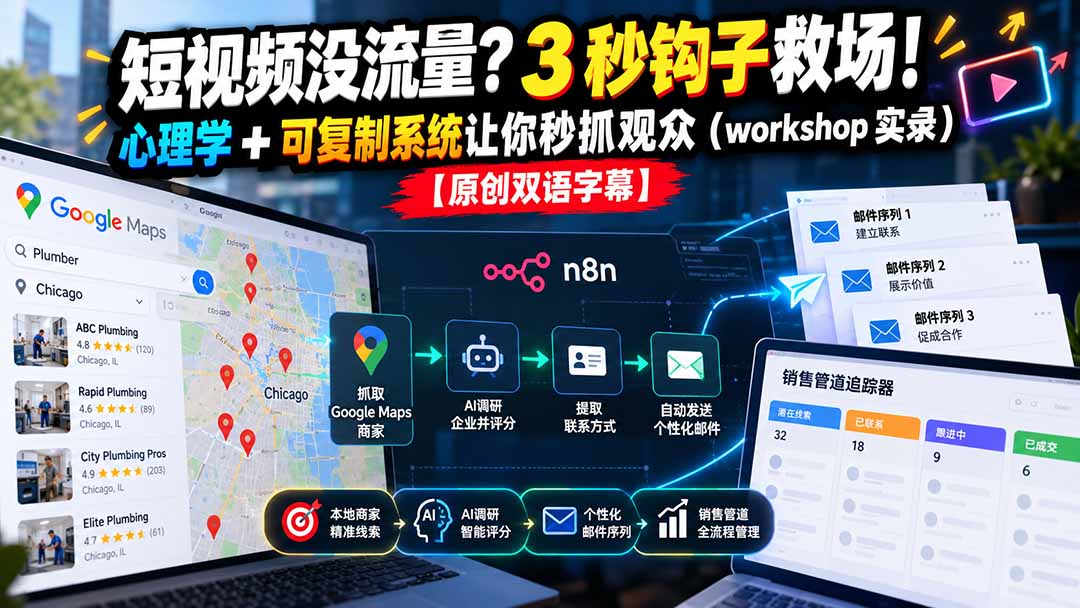 短视频没流量?3 秒钩子救场!心理学 + 可复制系统让你秒抓观众(workshop 实录)【原创双语字幕】 短视频没流量?3 秒钩子救场!心理学 + 可复制系统让你秒抓观众(workshop 实录)【原创双语字幕】