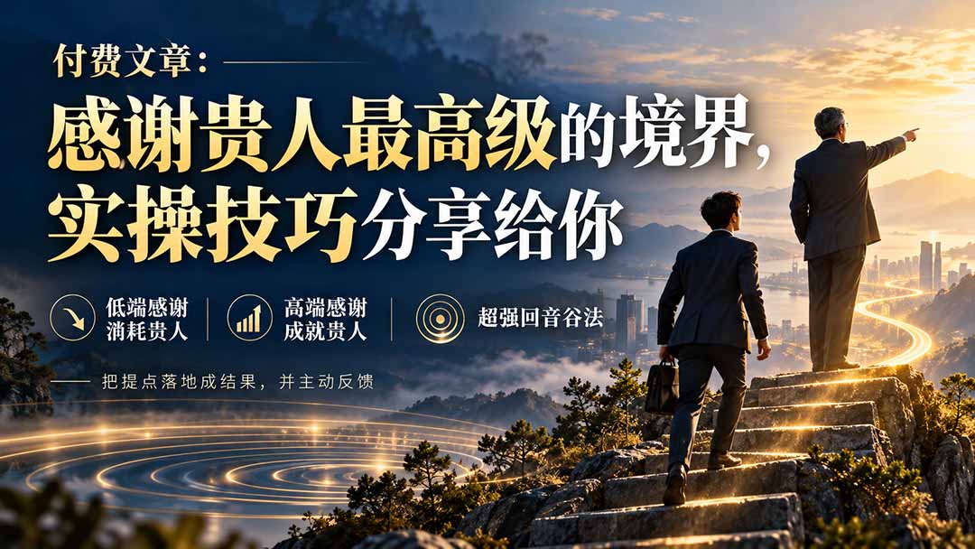 付费文章：感谢贵人最高级的境界，实操技巧分享给你